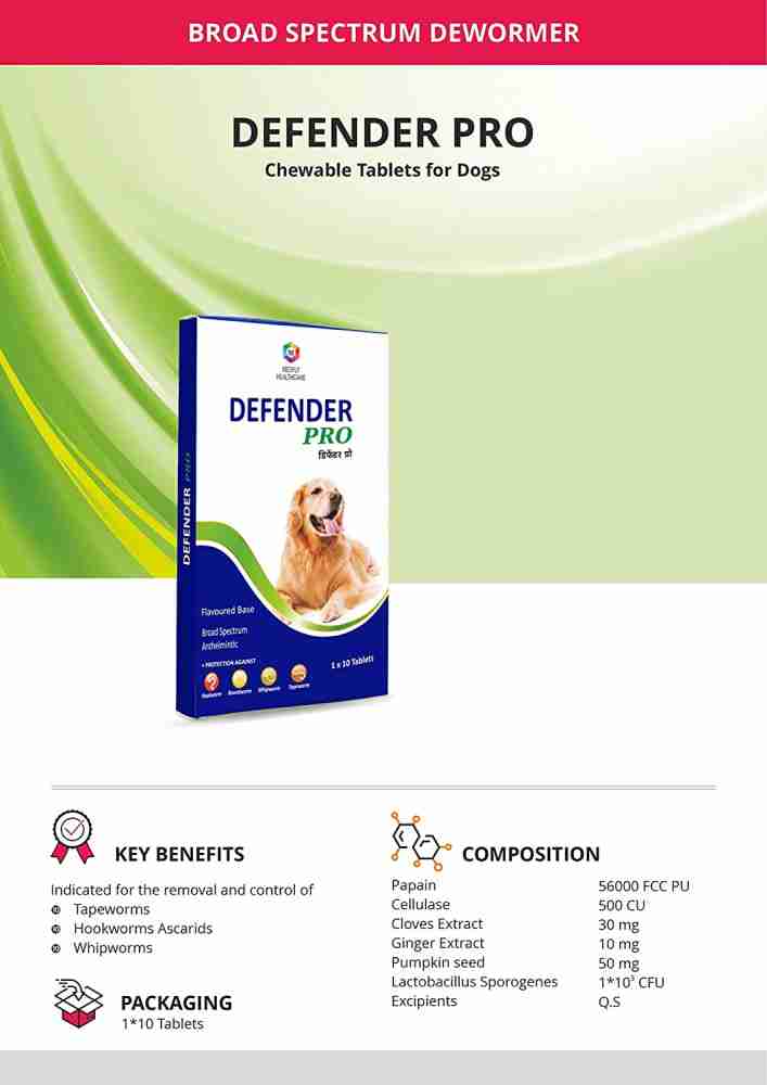 Tail&Collar Club Herbal Flyworm Dewormer Tablets for Dogs Pets