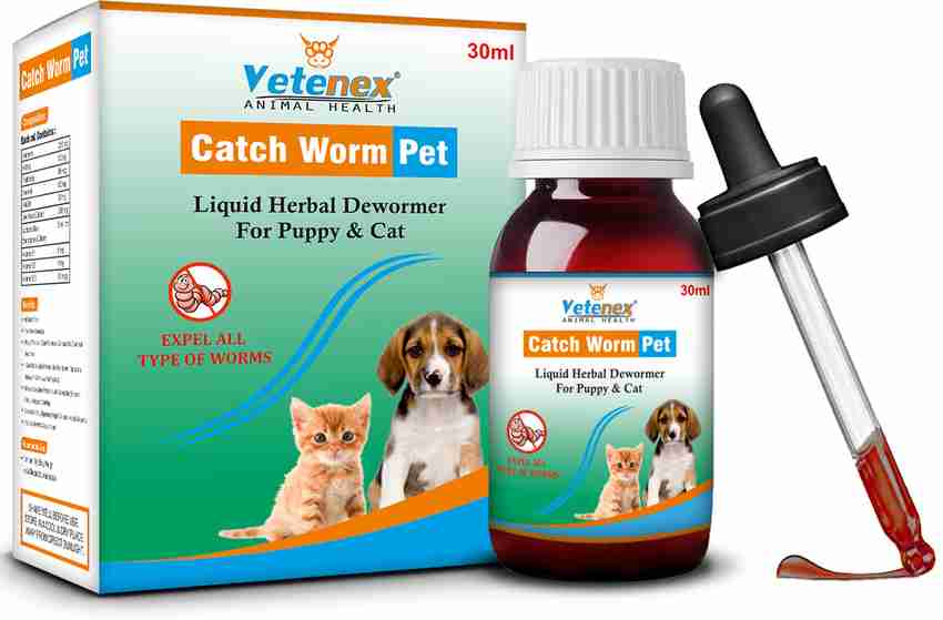 VETENEX Catch Worm Pet Herbal Dewormer For Puppy and Cats 30 ML Pet Dewormer Price in India Buy VETENEX Catch Worm Pet Herbal Dewormer For Puppy and Cats