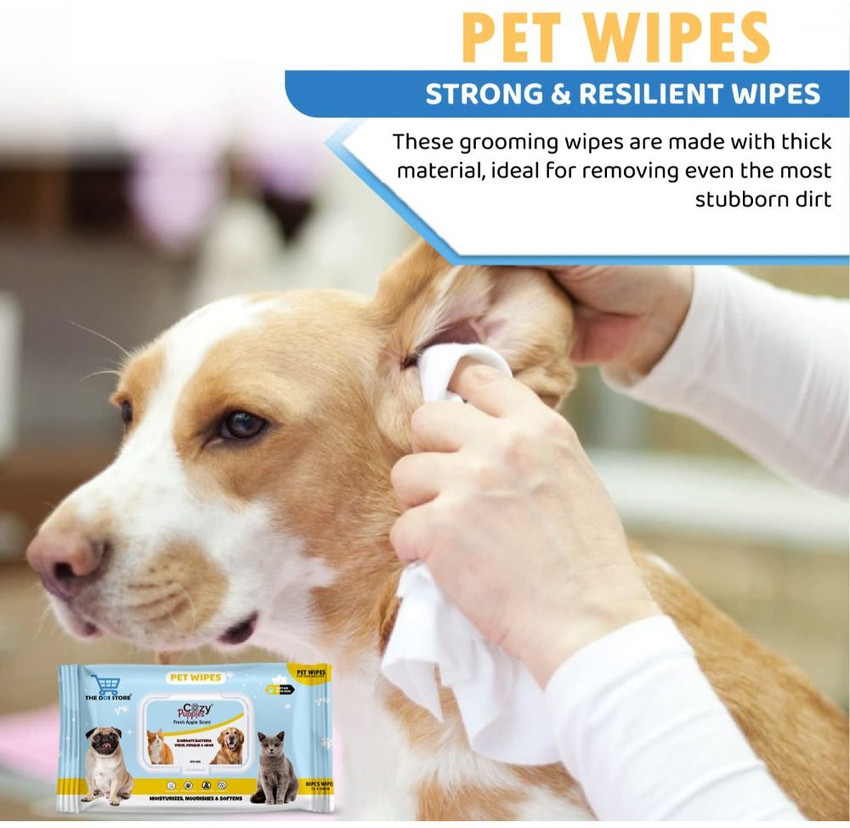 THE DDS STORE Wet Wipes 100 Plastic Free Biodegradable Pet Wipes