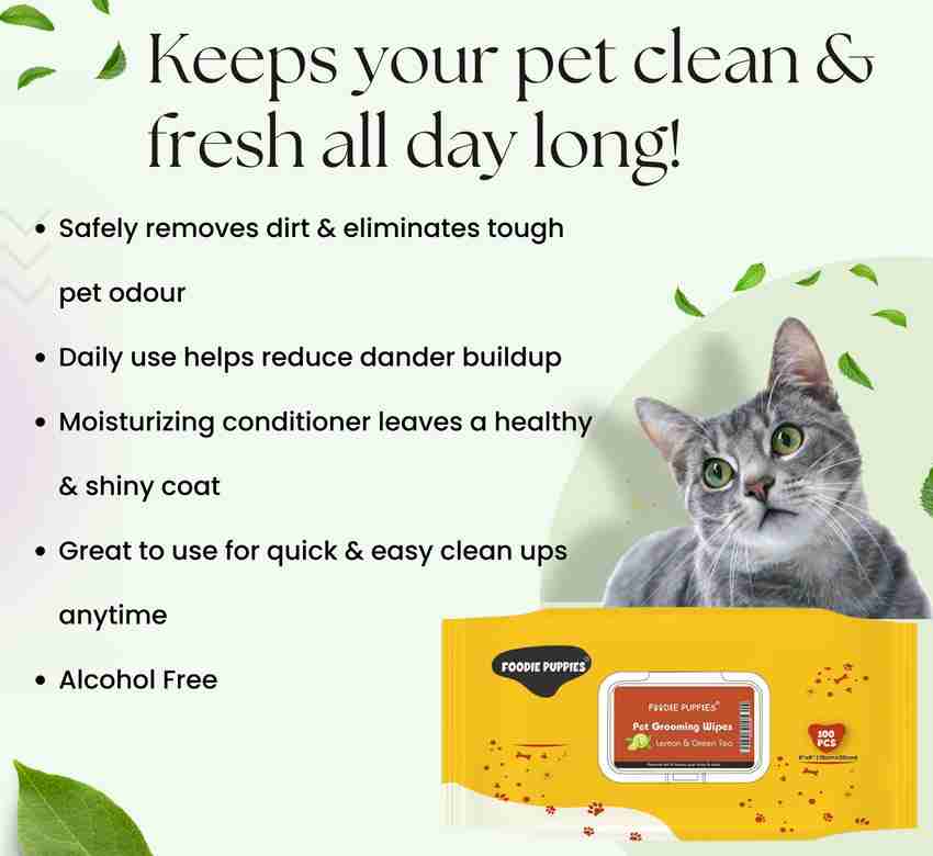 Foodie Puppies Anti Bacterial 500pc Pet Wet Wipes for Cats