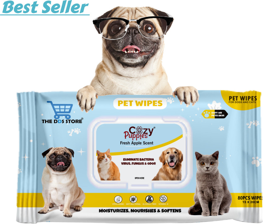 Cozy Puppies Wet Pet Wipes With Fresh Apple Fragrance For Dogs And Cats 80 Pcs Pet Ear Eye Wipes Price in India Buy Cozy Puppies Wet Pet Wipes With Fresh Apple