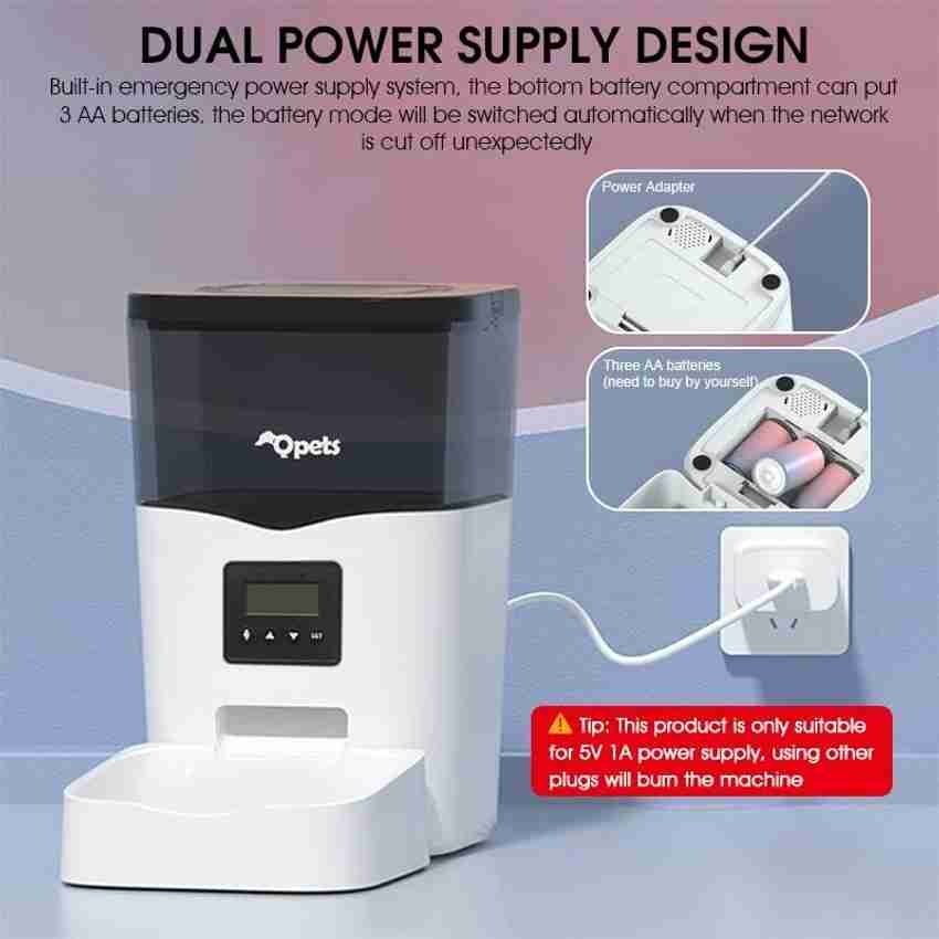 Qpets 3L Automatic Cat Feeder with Voice Recorder Auto Pet Feeder