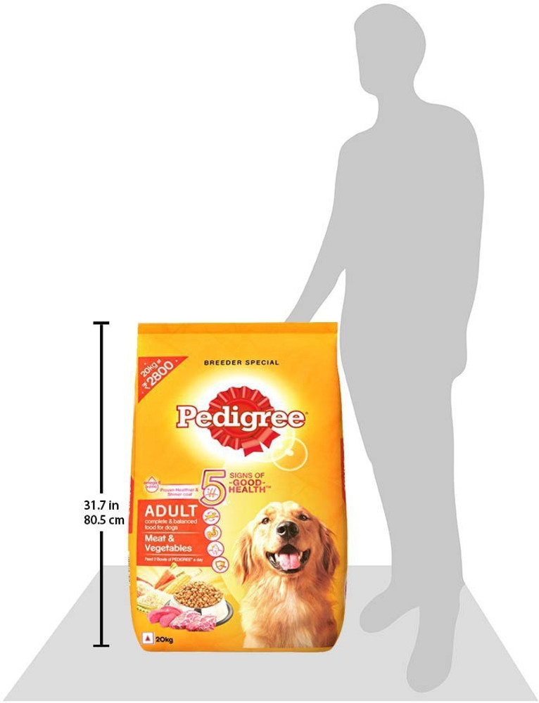 PEDIGREE Adult Meat Vegetable 20 kg Dry Adult Dog Food Price in