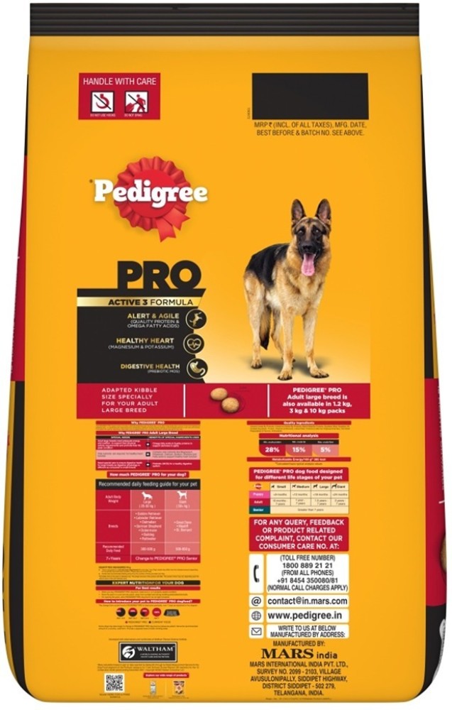 PEDIGREE PRO Adult Large Breed 18 Months Onwards 20 kg Dry Adult Dog Food Price in India Buy PEDIGREE PRO Adult Large Breed 18 Months Onwards 20 kg Dry Adult Dog