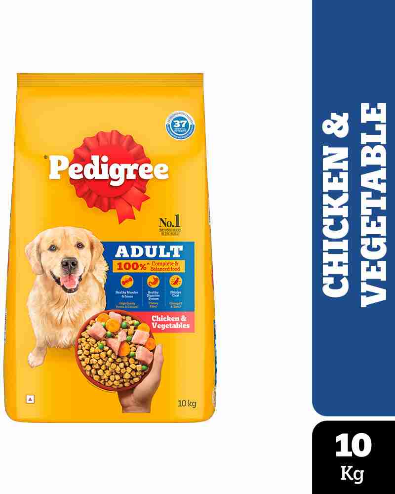 PEDIGREE Adult Chicken Vegetable 10 kg Dry Adult Dog Food Price in India Buy PEDIGREE Adult Chicken Vegetable 10 kg Dry Adult Dog Food online at Flipkart