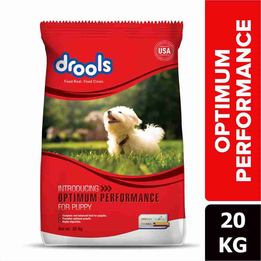 Drools Drools Puppy Dry Dog Food Optimum Performance 20kg Pack Chicken 20 kg Dry Young Dog Food Price in India Buy Drools Drools Puppy Dry Dog Food Optimum Performance