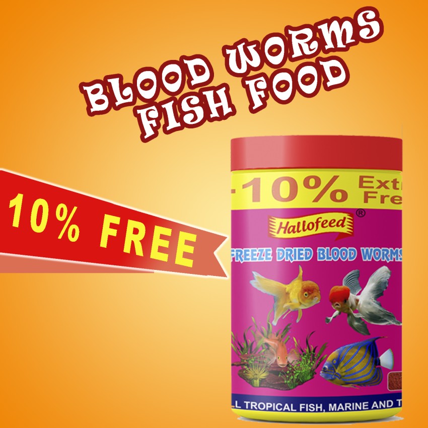 Hallofeed Freeze Dried Blood Worms - 22g(20g+2gExtra) 0.2 kg Dry
