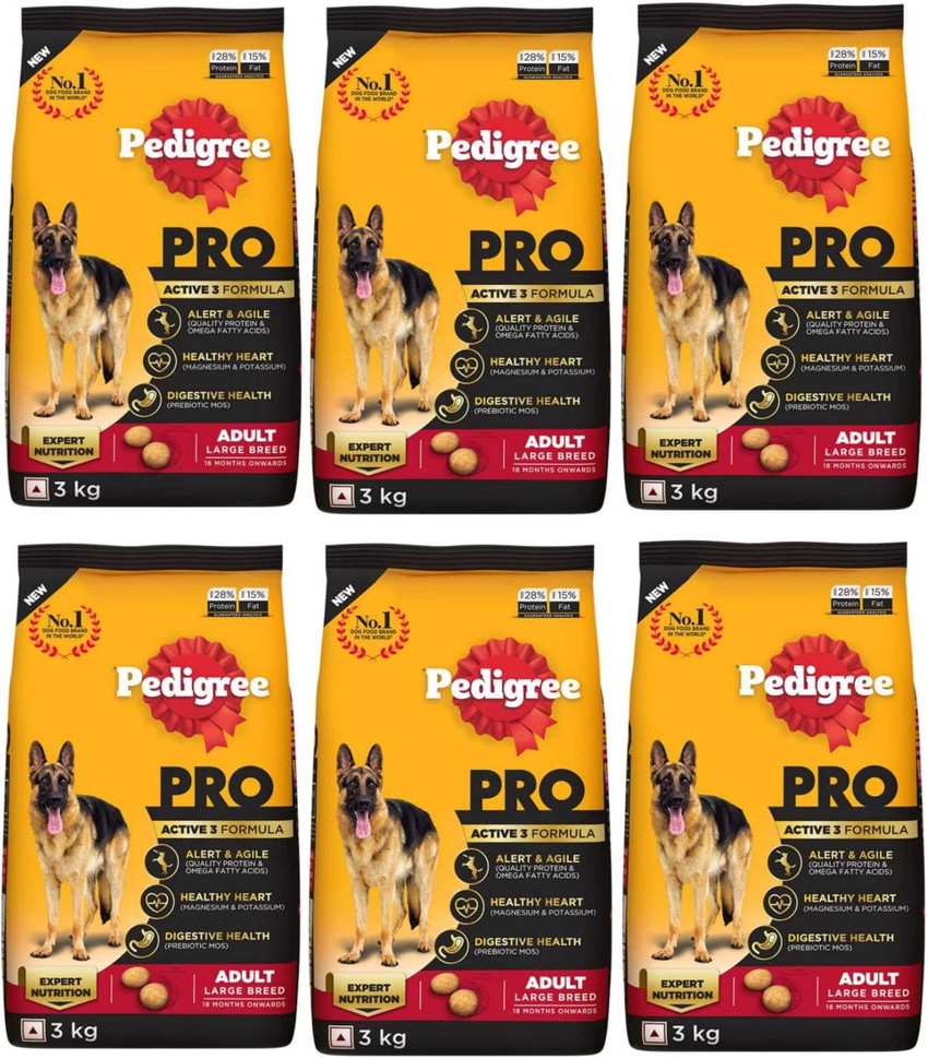 PEDIGREE PRO Adult Large Breed 18 Months Onwards 18 kg 6x3 kg Dry Adult Dog Food Price in India Buy PEDIGREE PRO Adult Large Breed 18 Months Onwards 18 kg 6x3