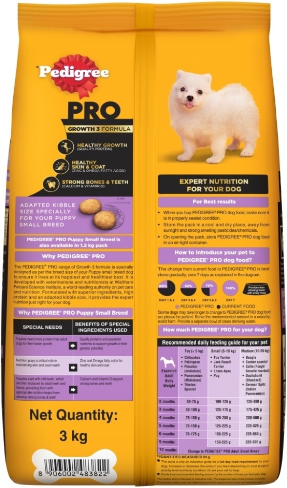 Pedigree dog food 2024 for 2 months puppy