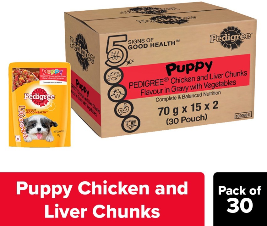 Pedigree puppy chicken outlet chunks flavour in gravy