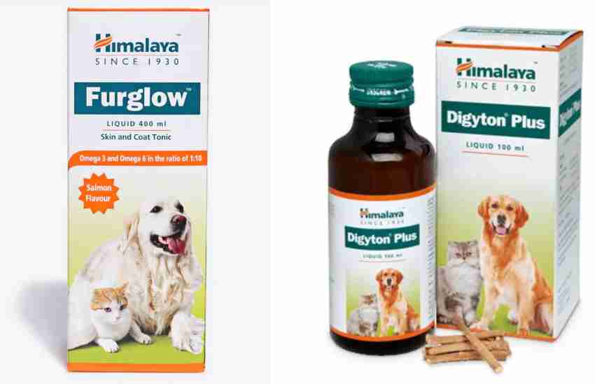 HIMALAYA Digyton Plus 100ml and Furglow Skin Coat Tonic