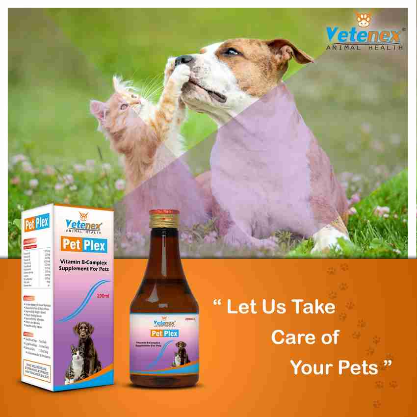 VETENEX Pet Plex Vitamin B Complex Amino Acids Syrup For Dogs Cats 200 ML Pet Health Supplements Price in India Buy VETENEX Pet Plex Vitamin B Complex