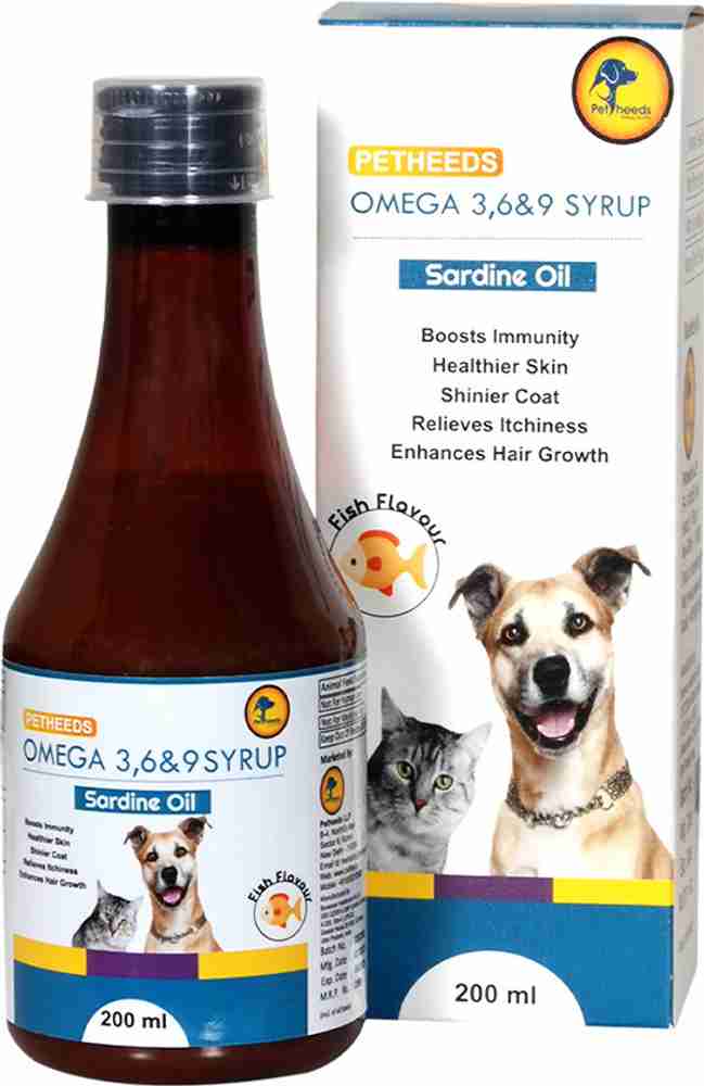 PETHEEDS Omega 3 6 9 Syrup Sardine Fish Oil for Shiny Healthy Skin Coat for Dogs Cats Pet Health Supplements Price in India Buy PETHEEDS Omega 3 6 9 Syrup Sardine Fish Oil