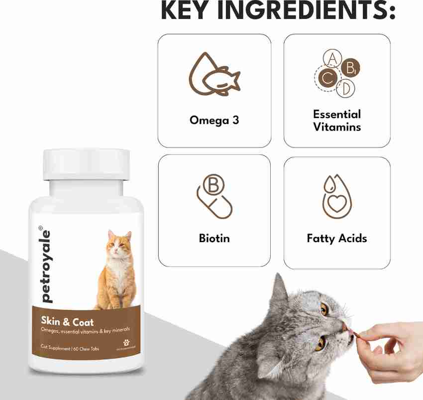 Petroyale Skin and Coat Supplement for Cat Skin Coat Tablets for