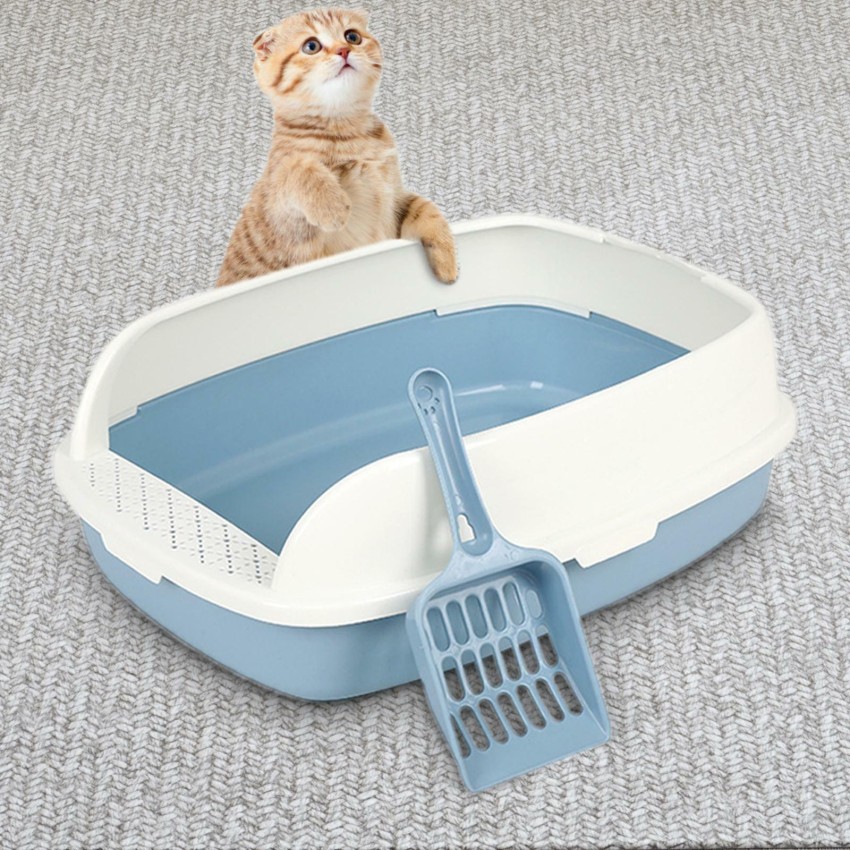 Cat Litter Box Pet Litter Tray Kitten Pan Toilet Shovel Bedpan