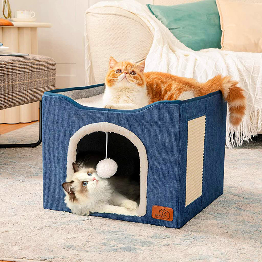 PATPAT Cat Beds for Large Cats Cat House Cat Cave for Pet Cat House with Fluffy Cat House Price in India Buy PATPAT Cat Beds for Large Cats Cat House Cat