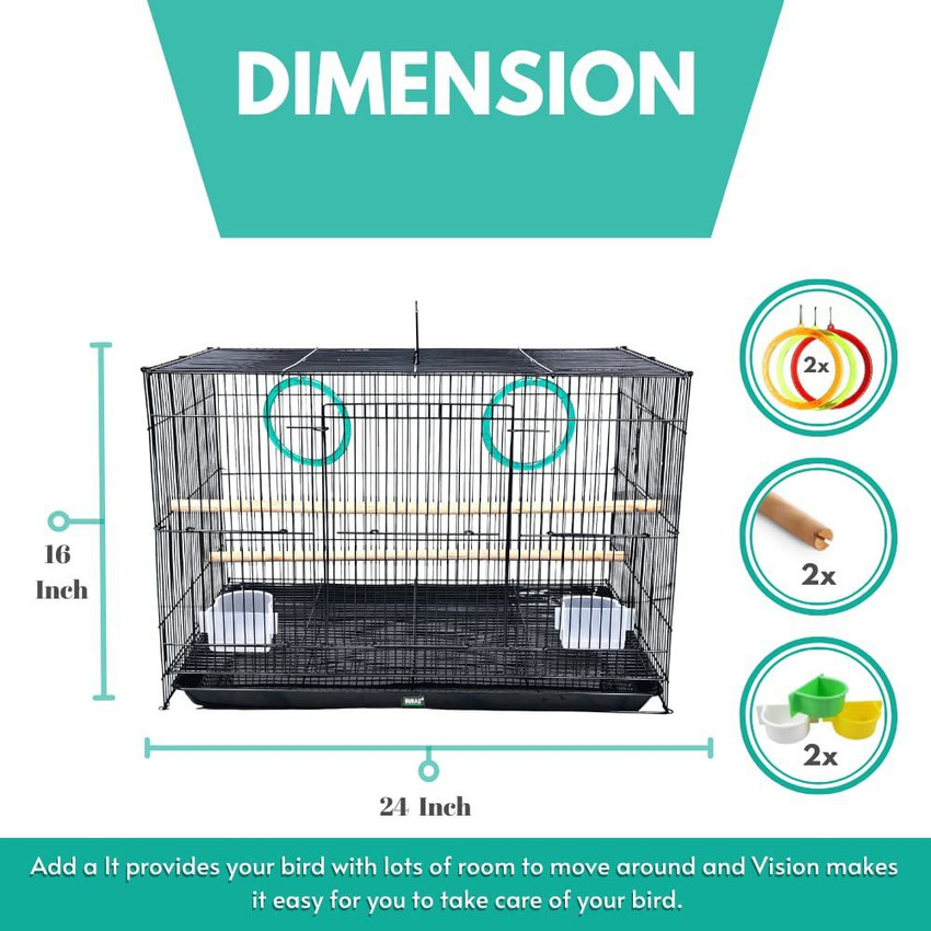 Buraq PETS 2 FT Bird Cage Best for Lovebird Pet Parrot Parakeet