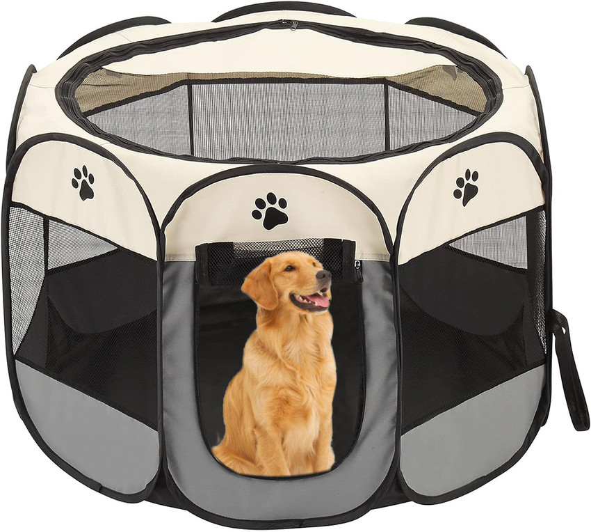HANNEA Foldable Pet Playpen Breathable Indoor Pet Fence Pet