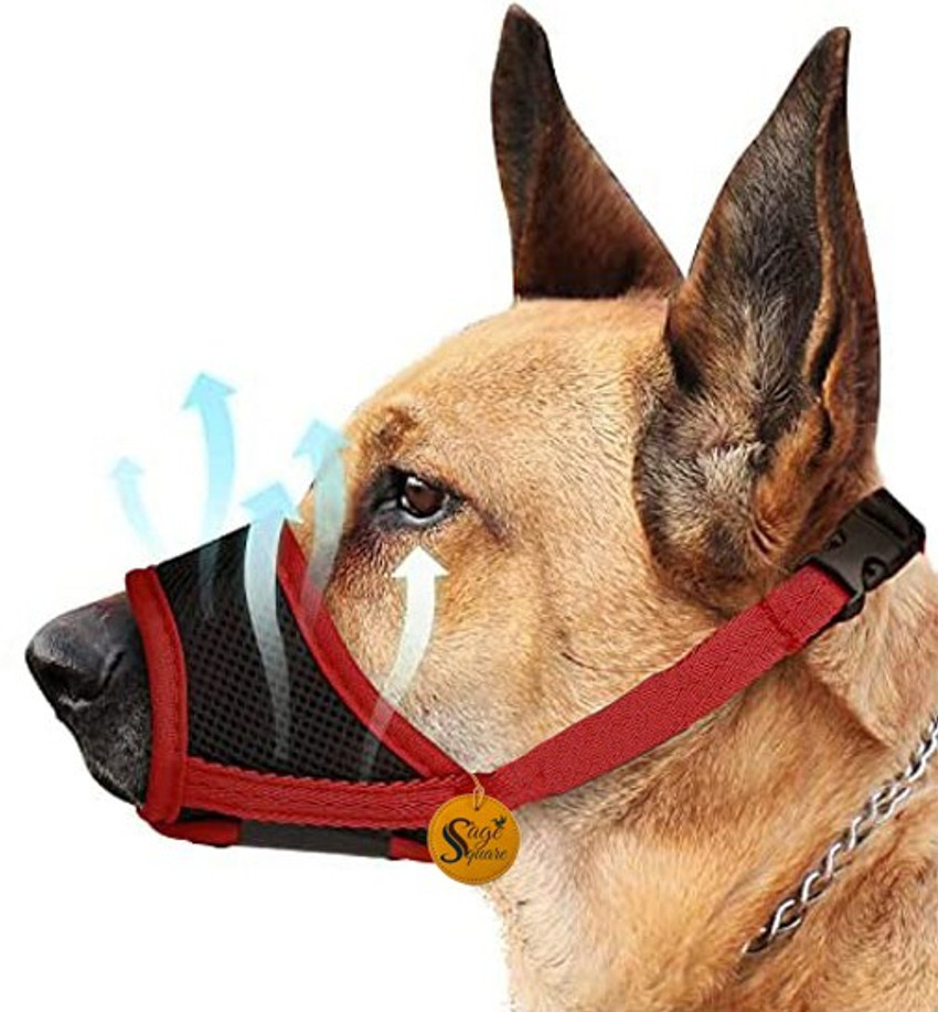 Sage Square Dog Muzzle Prevent for Biting Barking Chewing Breathable Nylon Soft Mesh Red Extra Large Other Dog Muzzle Price in India Buy Sage Square Dog Muzzle Prevent for Biting