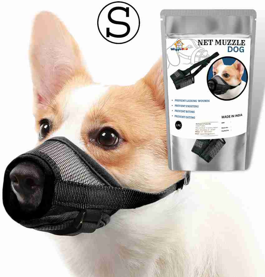 WiggleBoo Dog Net Muzzle Comfortable Secure for Safe Walks