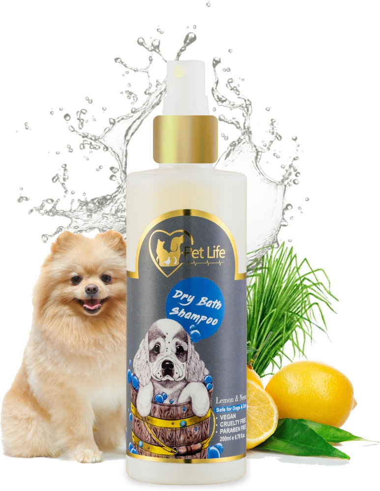 Pet Life Organic Dry Bath Shampoo for Pomeranian Dog Puppy