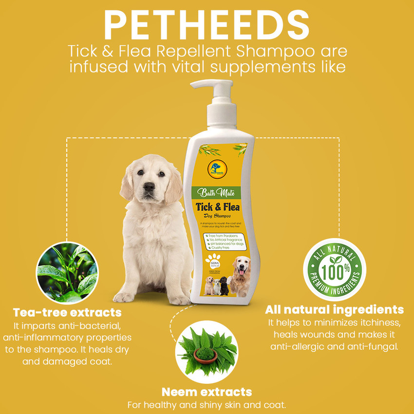 Bathmate Tick and Flea All Breeds Dog shampoo Helps Remove Flea