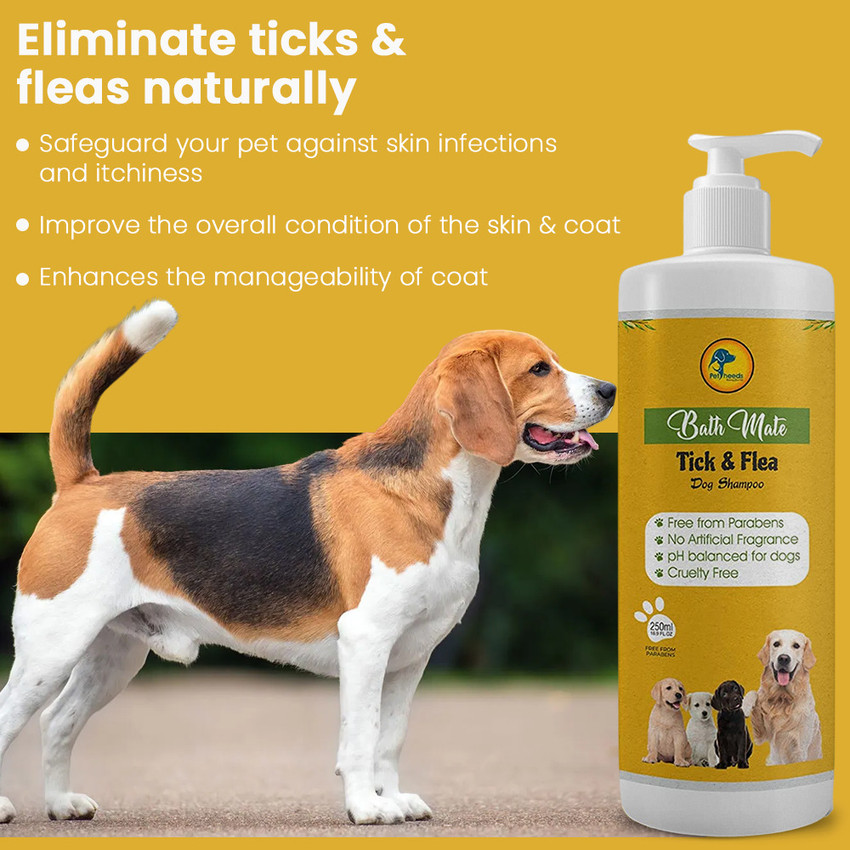 Bathmate Tick and Flea All Breeds Dog shampoo Helps Remove Tick