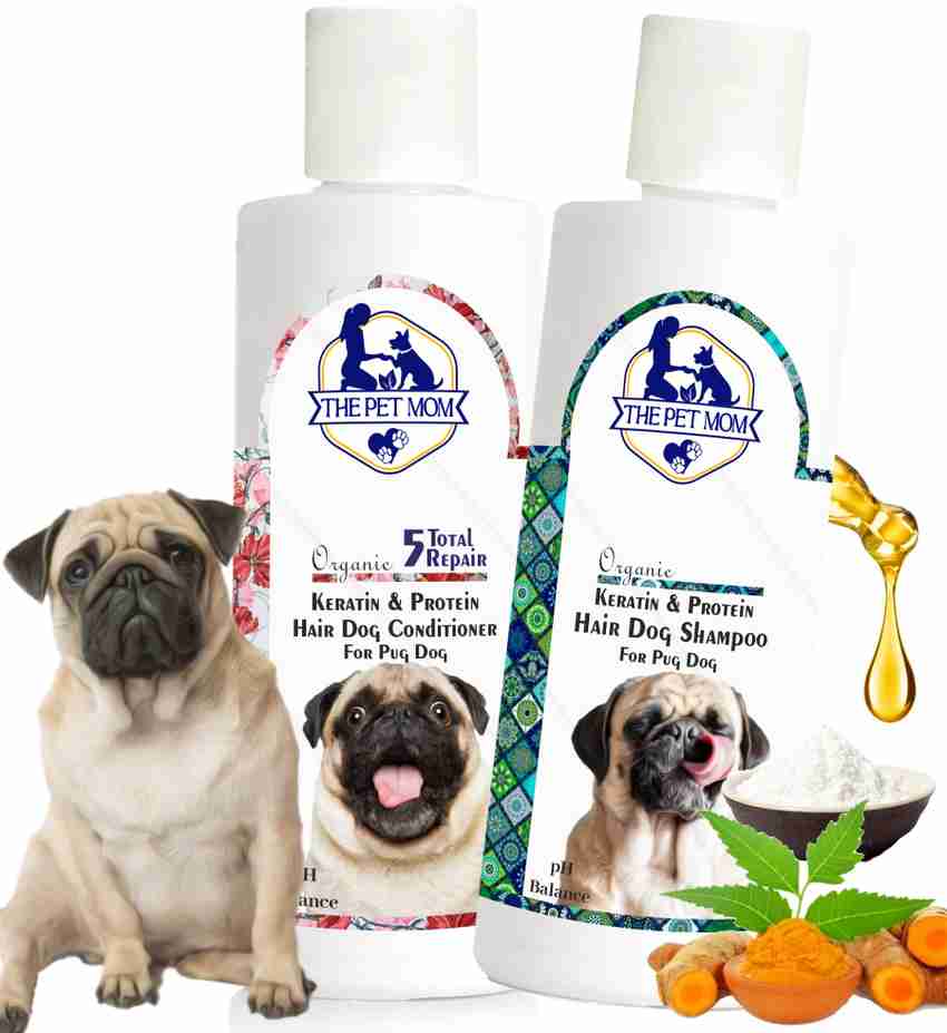 THE PET MOM Keratin Protein Hair Dog Shampoo 200ml Dog Conditioner 200ml Pug Dog Puppy Conditioning Fresh Fragrance Strengthen Cleans Soft Silky Shine Dog Hair All Dog Breed Dog Shampoo Price