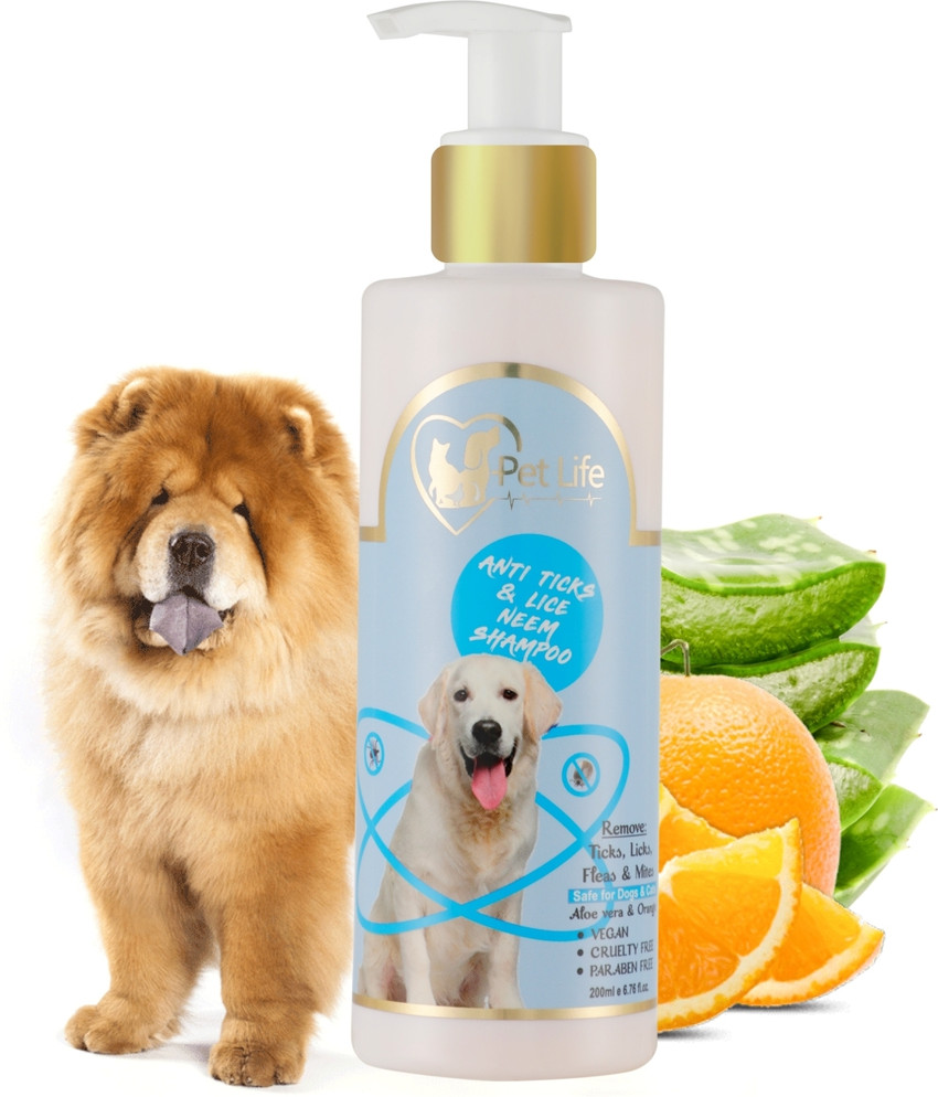 Pet Life Neem Anti Tick Flea Dog Shampoo For Chow Chow Dog