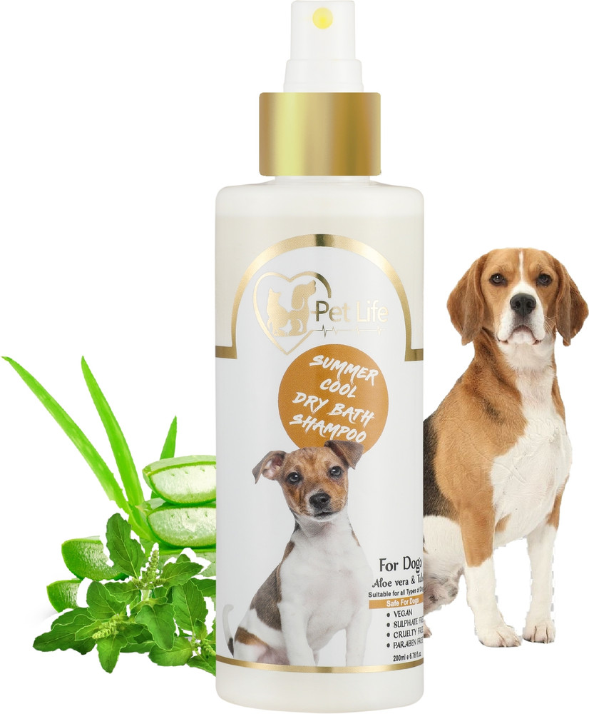 Pet Life Organic Summer Cool Dry Bath Shampoo for Dogs Puppy Dry