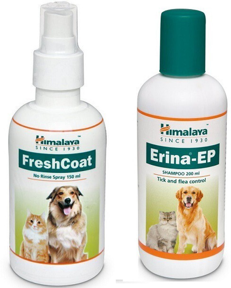 Himalaya Herbals Pet Care Himalaya Erina Ep Powder With Himalaya Freshcoat For Dog Cat Anti dandruff Flea and Tick Himalaya Fresh Coat Spary with Erina EP Shampoo For Dog and Cats By Pawsitively