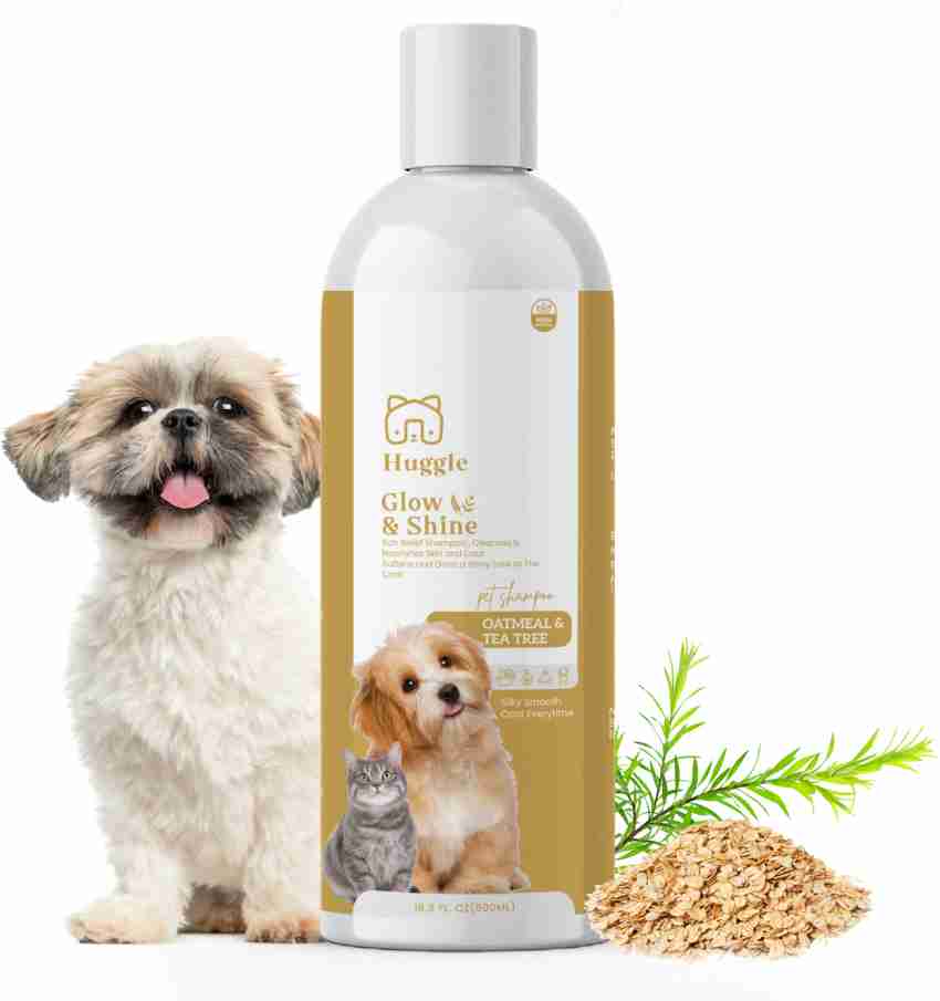 Huggle Glow Shine Oatmeal Tea Tree Pet Shampoo to Cleanse Nourish Coat Anti fungal Anti itching Anti microbial Tea Tree Dog Shampoo Price in India Buy Huggle Glow Shine Oatmeal