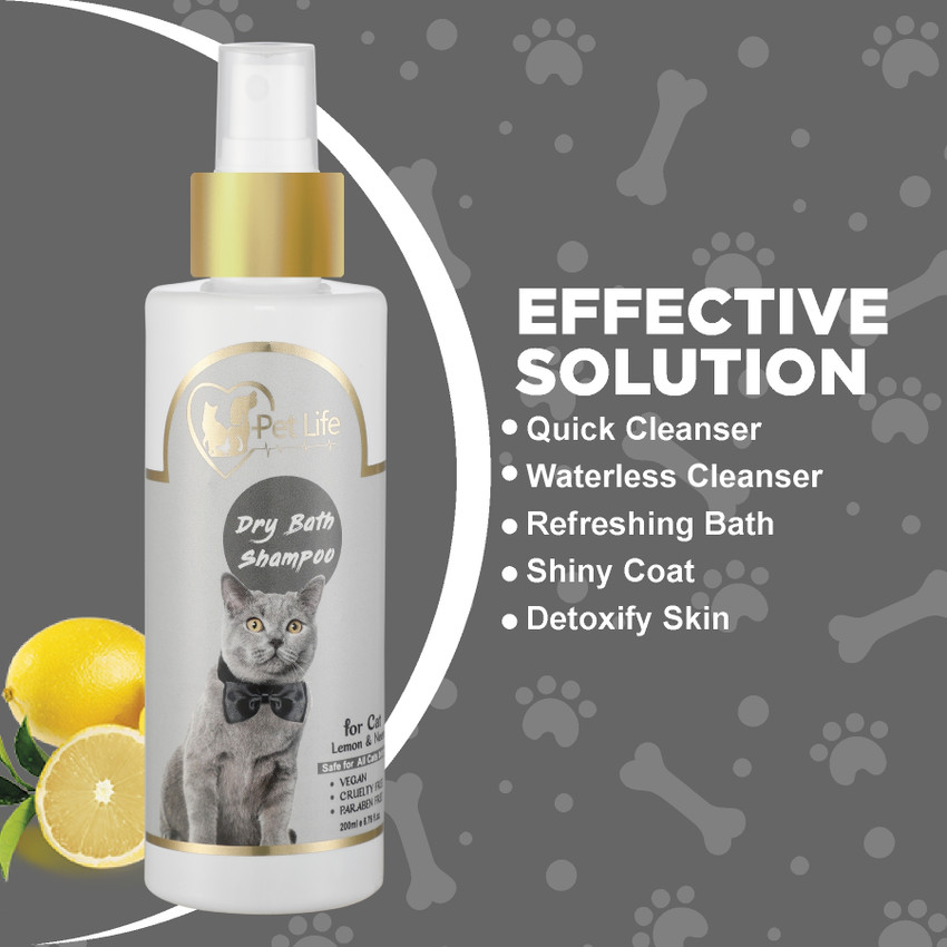 Pet Life Organic Dry Bath Shampoo for Cats Dry Waterless Spray