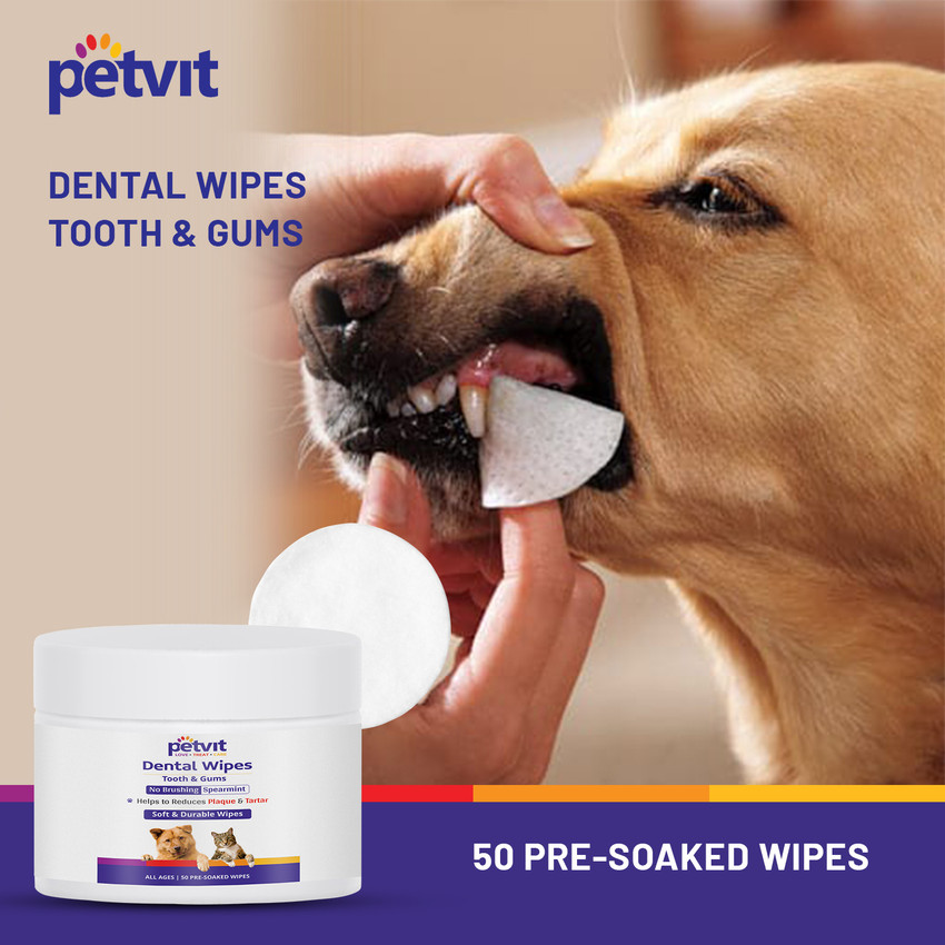 Petvit Dental Wipes For Tartar and Plaque Remover for Teeth