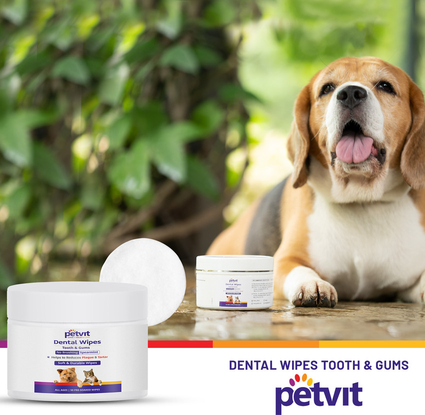 Petvit Dental Wipes For Tartar and Plaque Remover for Teeth