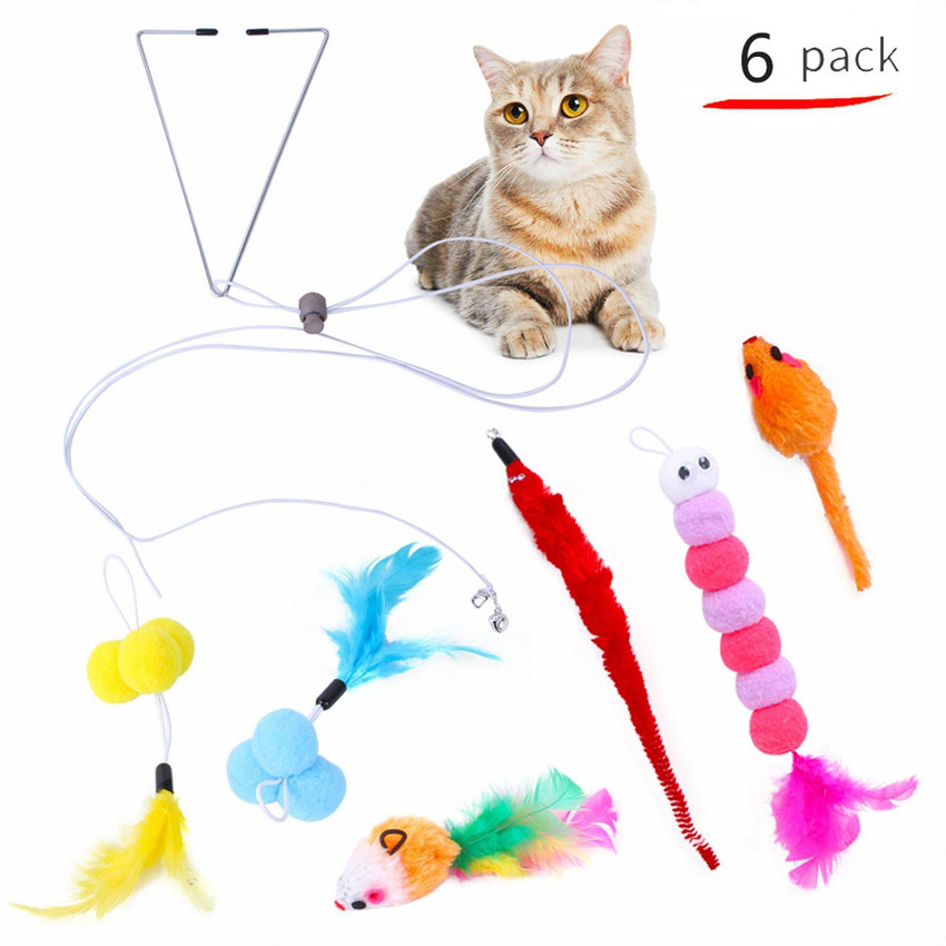 Lyla 6x Hanging Door Cat Toys Interactive Toys Feather for Indoor Cats Door Frame Wool Soft Toy For Dog Price in India Buy Lyla 6x Hanging Door Cat Toys Interactive Toys