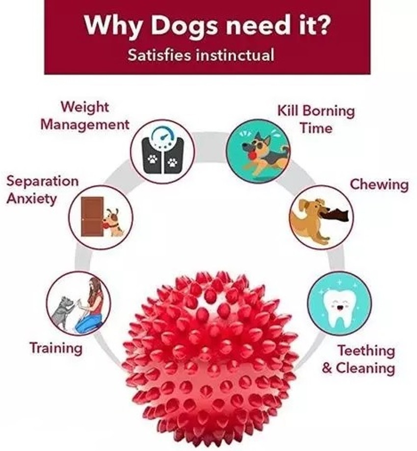 Jaspo Superbite Spike Hard Ball TPU Material Puppy Teething Toy