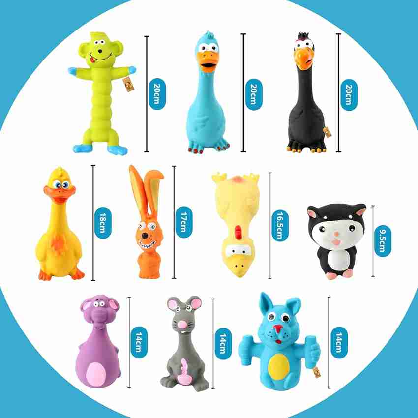 Foodie Puppies 10 Pcs Dog Squeaky Latex Toys Soft Chew Rubber Combo for Puppies and Small Dogs Rubber Squeaky Toy Chew Toy Soft Toy Rubber Toy For Dog Price in India
