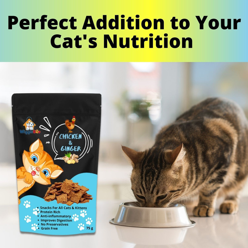 WiggleBoo Chicken Ginger Cat Treat Anti Inflammatory Crunchy