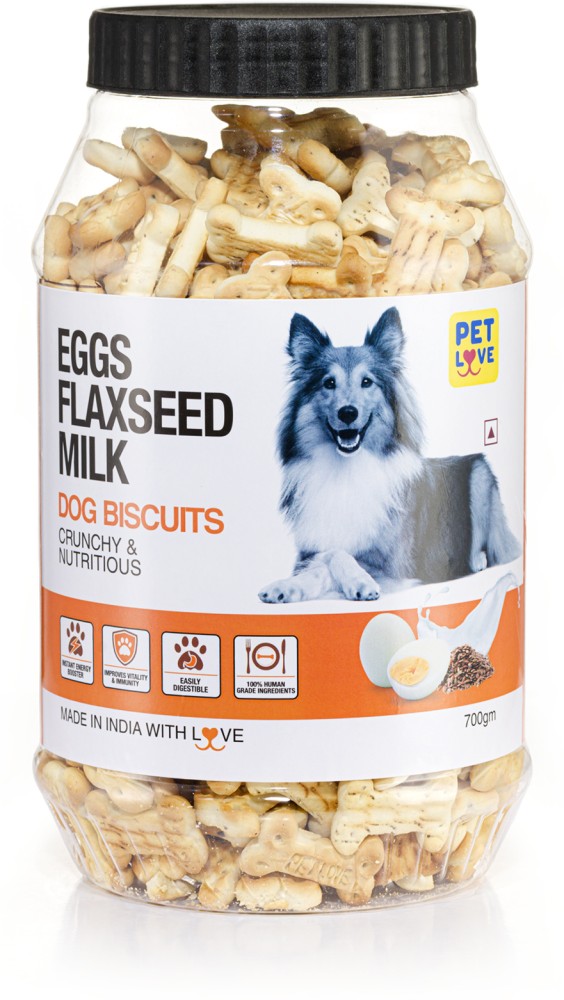 PET LOVE Dog Biscuits Eggs Flaxseeds Milk 700gm Dog Treat Price in