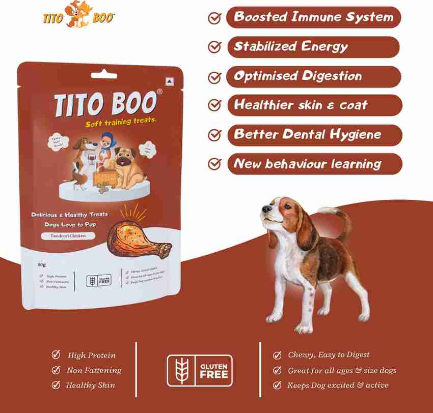 Tito Boo Soft and Healthy Training Treats for Dogs Tandoori