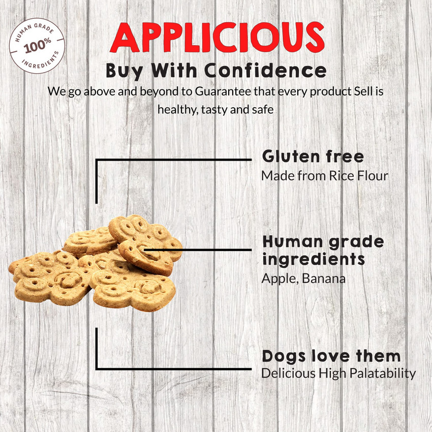 Goofy Tails Applicious Apple Banana Biscuits for Dogs Puppies Grain Gluten Free Veg Dog Biscuits Healthy Treats for dogs with Real Human Grade Ingredients 250g Pack
