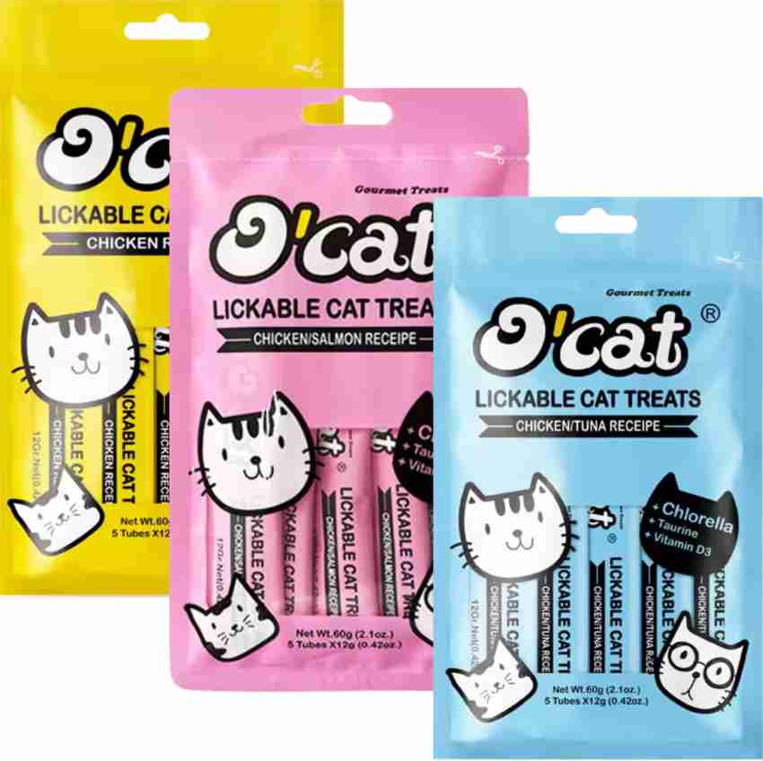 O Cat Lickable Cat Treat High Protein Low Fat Creamy Treats for Cats Chicken Salmon Tuna Cat Treat Price in India Buy O Cat Lickable Cat Treat High Protein Low Fat Creamy Treats