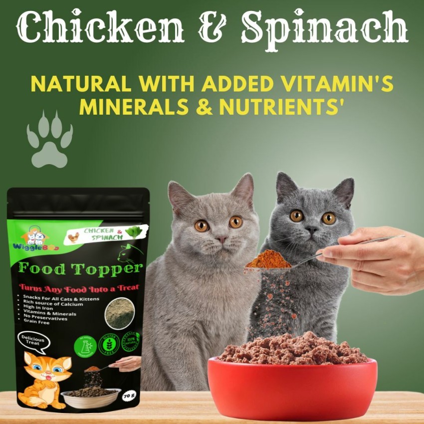 WiggleBoo Magical Cat Food Topper Chicken Spinach Protein