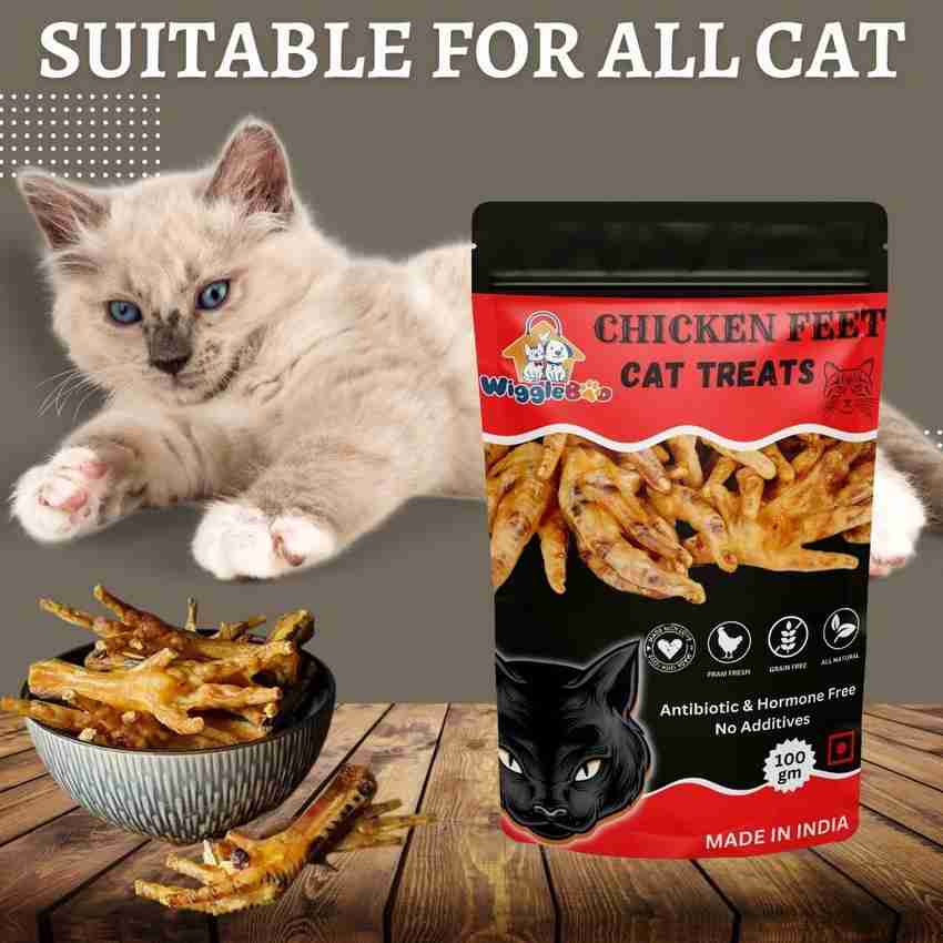WiggleBoo Dried Chicken Feet Treats for Cats Puppy Natural Snack with Protein Flavor Chicken 0.1 kg Dry New Born Young Adult Senior Cat Food Price in India Buy WiggleBoo Dried