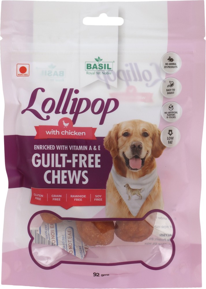 BASIL Pet Treats and Chews Lollipop with Chicken 92 94 gms for