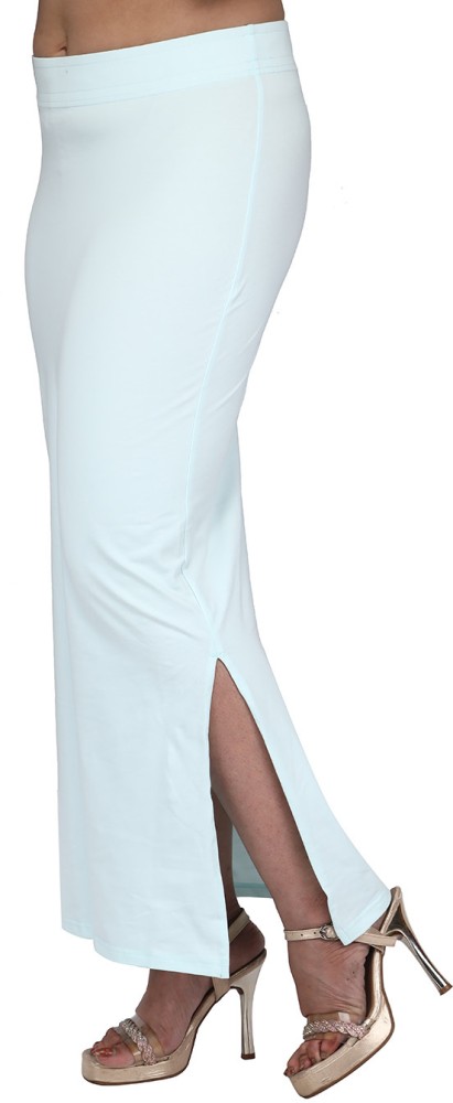 Buy White Shapewear Saree Petticoat In Cotton Lycra With Elastic