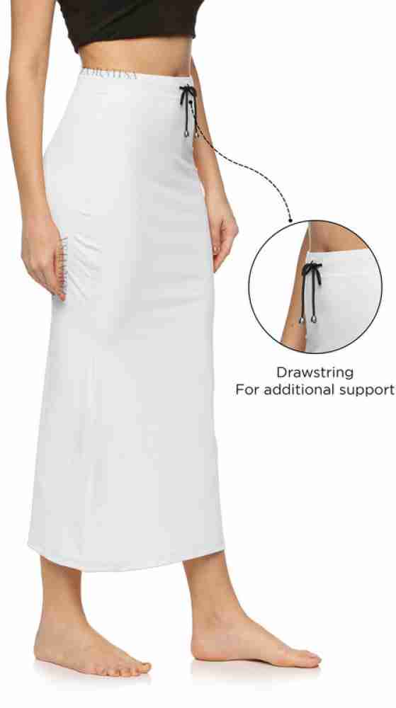 Zornitsa White Saree Shapewear Petticoat Polyester, Cotton Blend