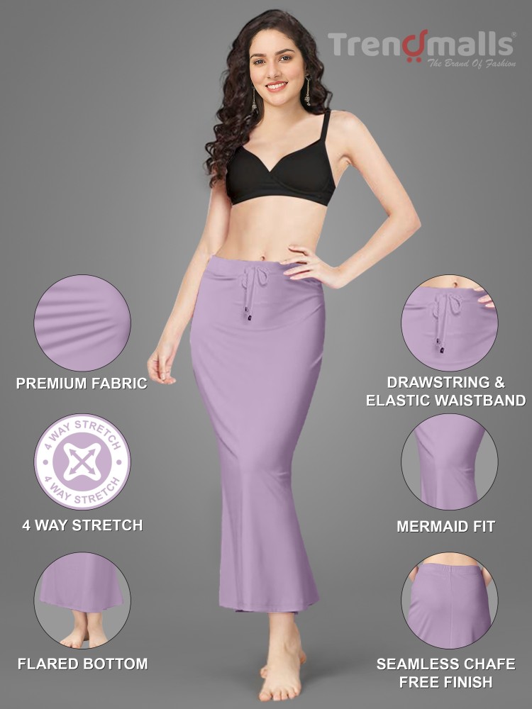 Trendmalls Purple Lycra Spandex Saree Shapewear Petticoat for