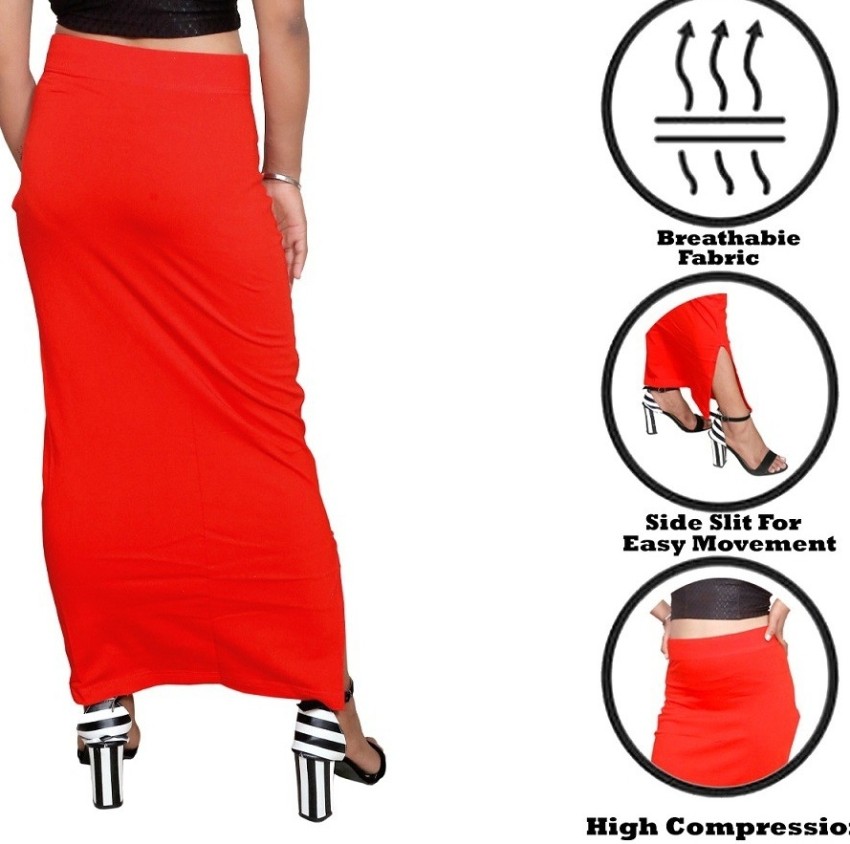 Buy Saree Shapewear Petticoat with Side Slit in Red Online India